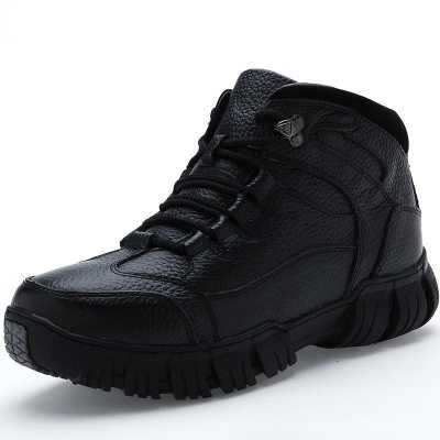 Mens Winter Shoes Winter Boots Men Leather Winter Shoes Men High top Plus Velvet Warm Snow Boots Leather Casual Shoes NO262