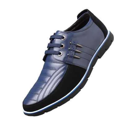 Men Genuine Leather fur Shoes High Quality Elastic Band Fashion Design Solid Tenacity Comfortable Men's Shoes Big Sizes