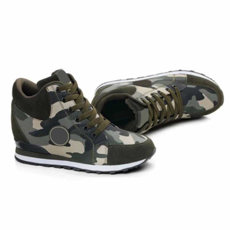 Big Size Height Increase Women Casual Canvas Shoes Camouflage Lace Up High Top Tenis Sneakers New Combat Trainers Shoes