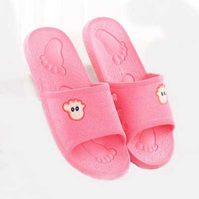 Summer PVC Bathroom Slippers Home Cartoon Couple Sandal Indoor Cute Bath Non slip Sandals Female Women Shoes Outdoor Flip Flops