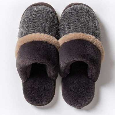 Female Slippers Mixed Colors Furry Slippers Memory Foam Slippers Women Indoor Plush Warm Home Slippers Suede Women Shoes