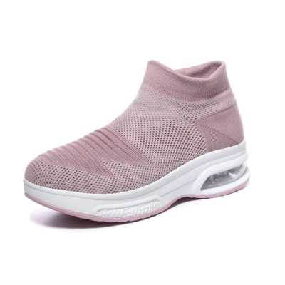 Women Platform High Top Sneakers Summer Lace Up Plus Size Walking Tenis Feminino Height Increase Shoes White Sock Sneakers