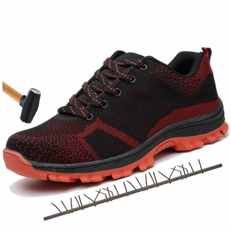 Men Breathable Steel Toe Cap Work Safety Shoes Men Outdoor Anti slip Steel Puncture Proof Construction Safety Boots Shoes