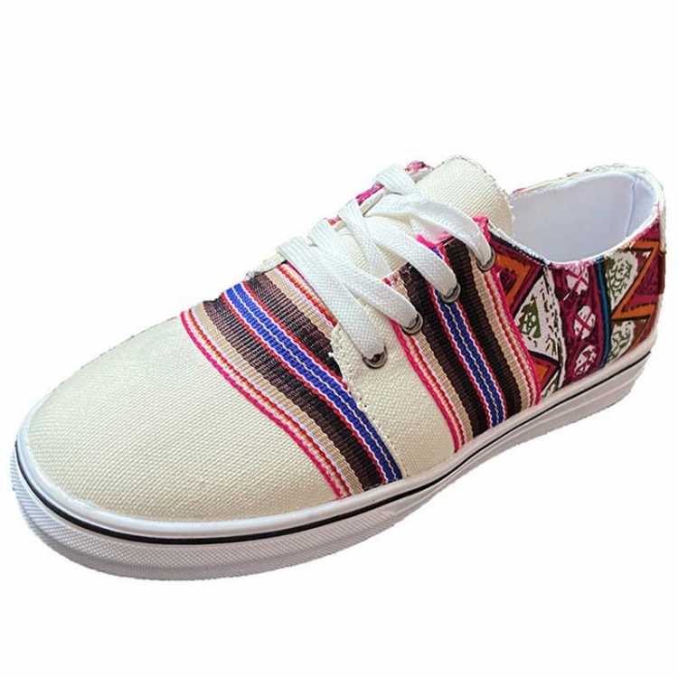 Fashion Leather Women Chunky Sneakers Shoes Lace Up Platform Woman Sneakers Folk Custom Women's Casual Shoe Zapatos De Mujer
