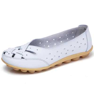 Women Flats Soft Genuine Leather Flat Shoes Woman Loafers Oxford Shoes For Women White Shoes Moccasins Slipony Plus Size 35 44