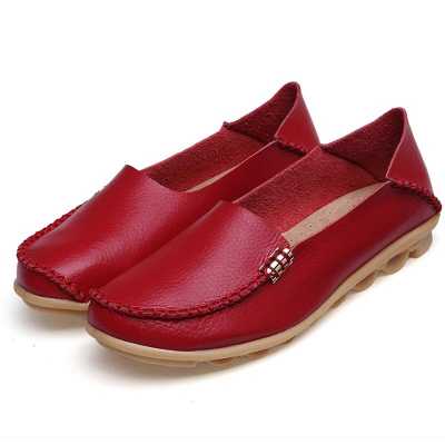 Women Shoes Plus Size Flat Shoes Women Genuine Leather Loafers Nurse Slip On Women Flat Oxford Sapato Feminino Ballet Flats