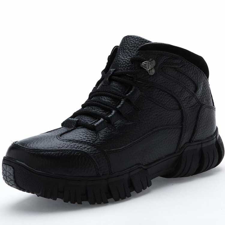 Mens Winter Shoes Winter Boots Men Leather Winter Shoes Men High top Plus Velvet Warm Snow Boots Leather Casual Shoes NO262