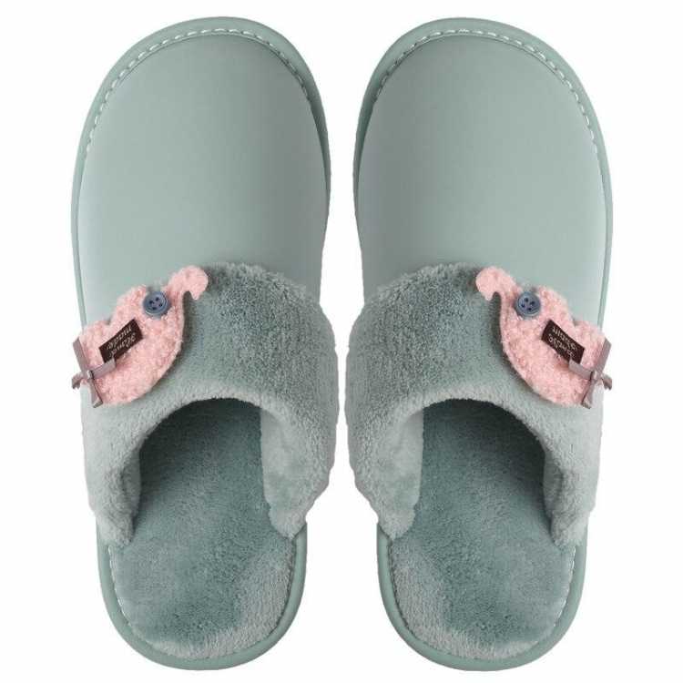 Women's Slippers for Home Microfiber Leather Indoor Slippers Warm Fur Slippers Women Comfortable Winter Slippers Velvet Shoes