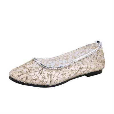 Lace Flats Women Summer Sandals Pointed Toe Breathable Loafers Shoes Wedding Bridal Evening Party Womens Flat Ladies Shoes