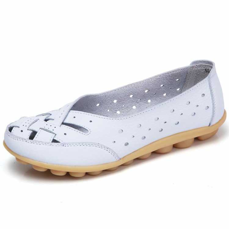 Women Flats Soft Genuine Leather Flat Shoes Woman Loafers Oxford Shoes For Women White Shoes Moccasins Slipony Plus Size 35 44