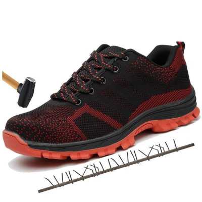 Men Breathable Steel Toe Cap Work Safety Shoes Men Outdoor Anti slip Steel Puncture Proof Construction Safety Boots Shoes